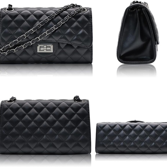 Elegant Black Quilted Women's Bag - Picture 11 of 15